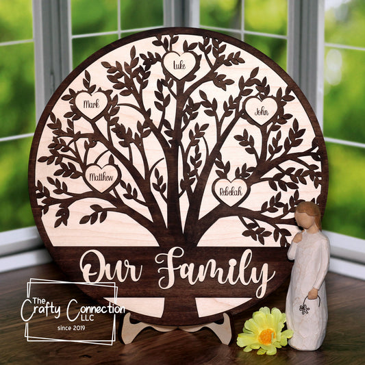 Our Family Tree Wood Sign, Grandparents Sign, Mothers Day gift, Birthday Gift, Grandma Gift, Gift for Mom, Personalized with Names