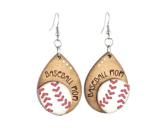 baseball mom earrings