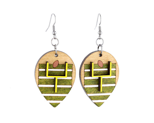 football dangle earrings