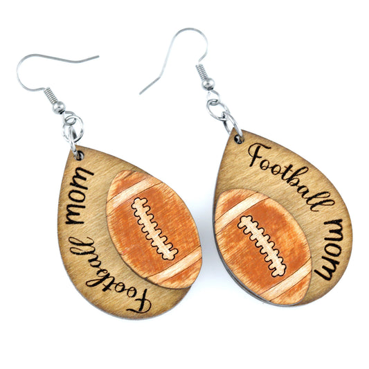 Football Mom Earrings, Football Earrings, Sports Earrings in Football Jewelry