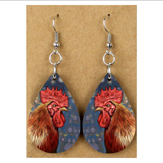 rooster earrings