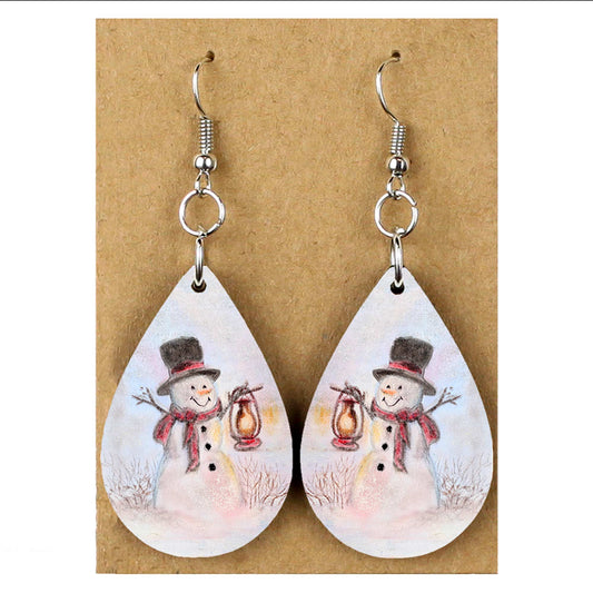 snowman earrings